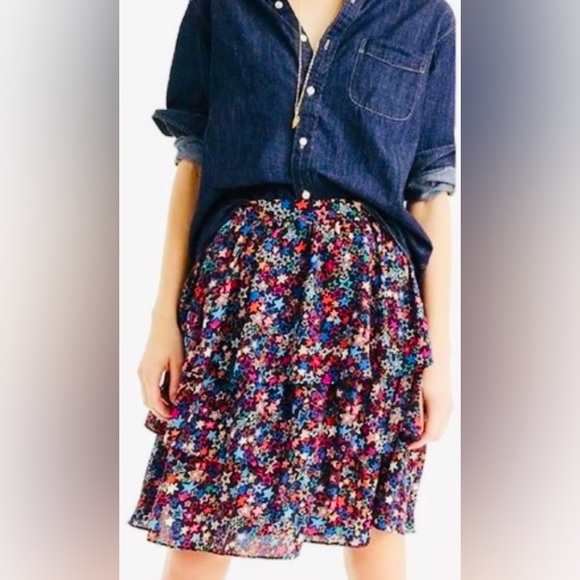 J. Crew Dresses & Skirts - Jcrew kaleidoscope star tiered mini skirt. Sz 0